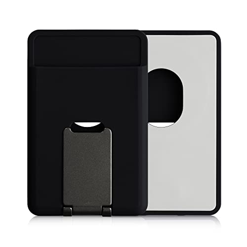 kwmobile Kartenhalter kompatibel mit Apple iPhone 16/15 / 14/13 / 12 Serie - Kartenfach Halter magnetisch mit Standfunktion - Handy Kartenetui kompatibel mit MagSafe - Schwarz von kwmobile