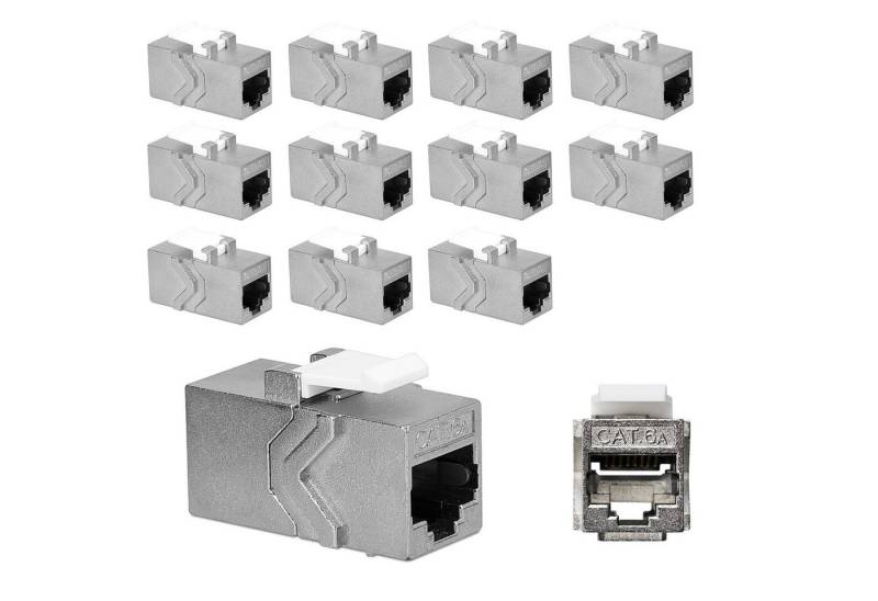 kwmobile Keystone Modul CAT 6A Kabel - 10 Gbit/s - Schnappverschluss - 2x Netzwerk-Adapter, 3.32 cm von kwmobile