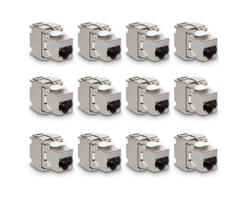 kwmobile Keystone Modul CAT 6A Kabel - 10 Gbit/s - Schnappverschluss - 2x Netzwerk-Adapter, 3.90 cm von kwmobile