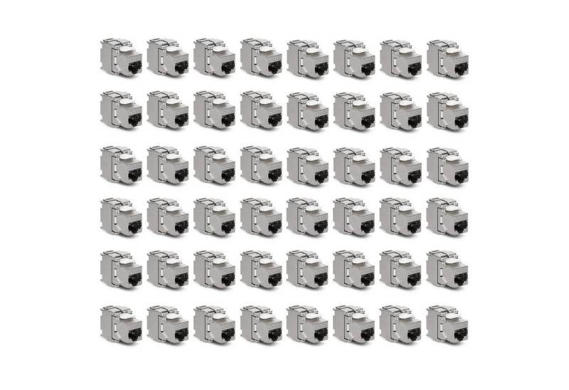 kwmobile Keystone Modul CAT 6A Kabel - 10 Gbit/s - Schnappverschluss - 48x Netzwerk-Adapter, 3.85 cm von kwmobile