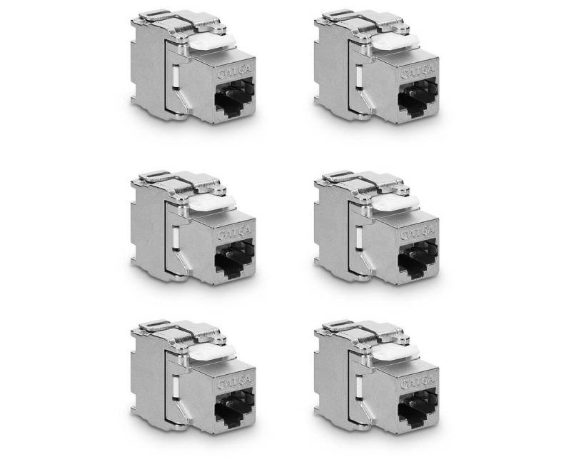 kwmobile Keystone Modul CAT 6A Kabel - 10 Gbit/s - Schnappverschluss - 6x Netzwerk-Adapter, 3.85 cm von kwmobile