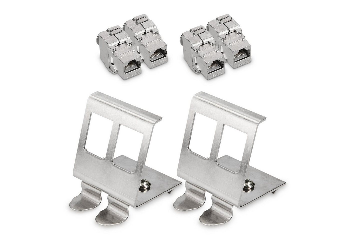 kwmobile Keystone Modul & Hutschienenadapter Set - 4x CAT 6A Modul, 2x Halter Netzwerkkabel, (4.20 cm) kwmobile Keystone Modul & Hutschienenadapter Set - 4x CAT 6A Modul, 2x Halter Netzwerkkabel, (4.20 cm) von kwmobile