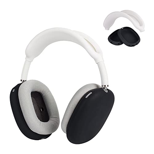 kwmobile Kopfband Abdeckung Ohrpolster Set kompatibel mit Apple Airpods Max - Headband Case - Kopfhörer Ersatz Polster - Schutz in Weiß Schwarz von kwmobile