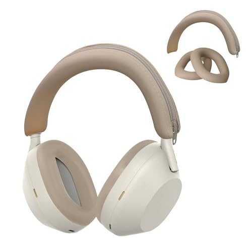 kwmobile Kopfband Abdeckung Ohrpolster Set kompatibel mit Sony WH-1000XM5 - Headband Case - Kopfhörer Ersatz Polster - Schutz in Beige von kwmobile