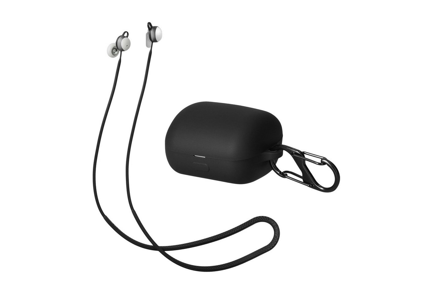 kwmobile Kopfhörer-Schutzhülle 2in1 Hülle und Halteband für Sony LinkBuds WF-L900, Kopfhörer Band Strap und Case Set von kwmobile