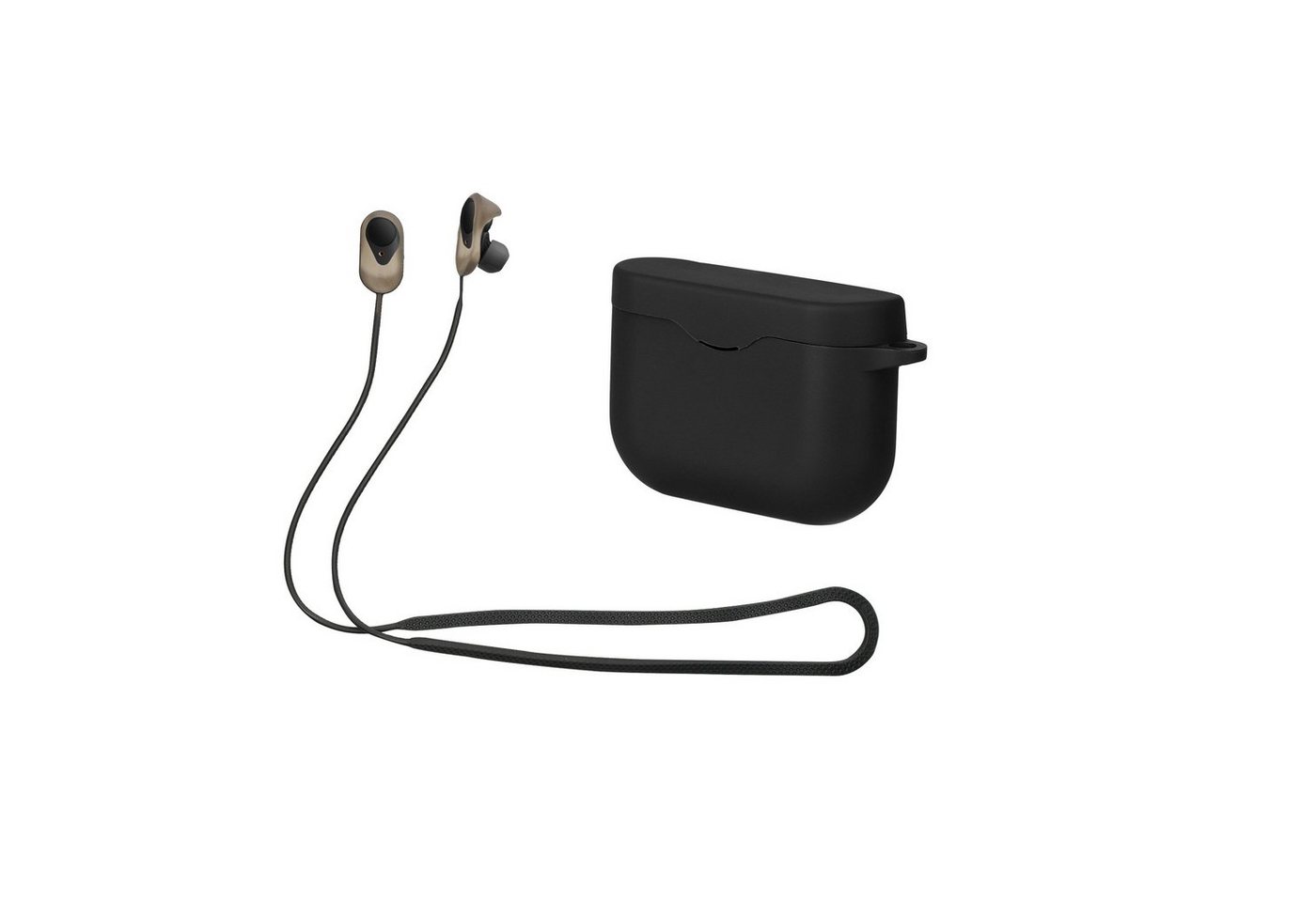 kwmobile Kopfhörer-Schutzhülle 2in1 Hülle und Halteband für Sony WF-1000XM3, Kopfhörer Band Strap und Case Set von kwmobile