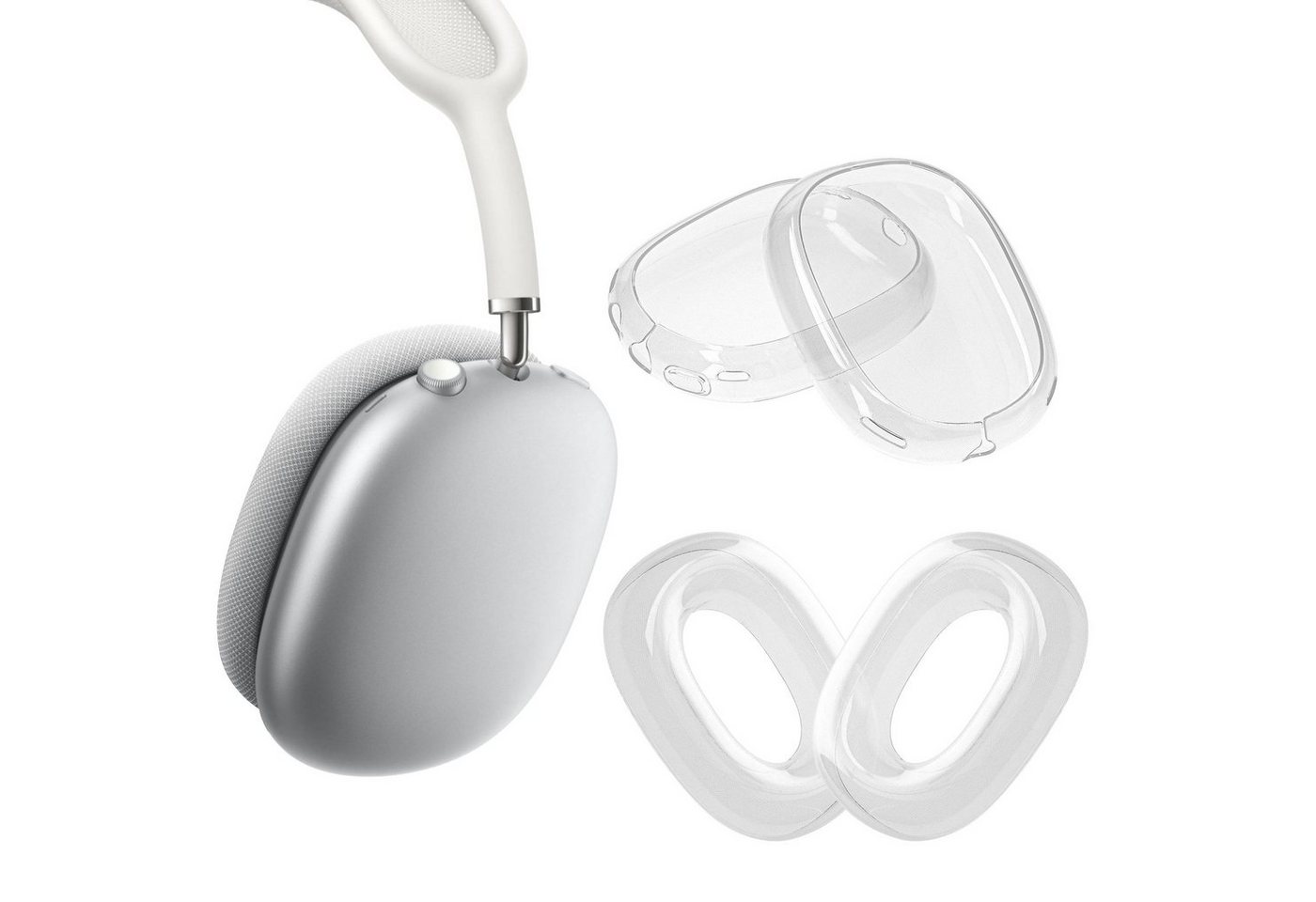 kwmobile Kopfhörer-Schutzhülle 2in1 Set Hülle für Apple AirPods Max Cover, TPU Silikon Kopfhörer Case - Schutzhülle beidseitig von kwmobile