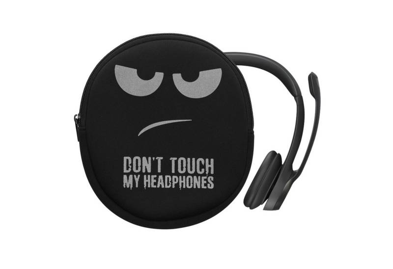 kwmobile Kopfhörer-Schutzhülle Hülle für Logitech H390 Neopren Tasche, Case für Headset aus Neopren Stoff Don't touch my Headphones Design von kwmobile