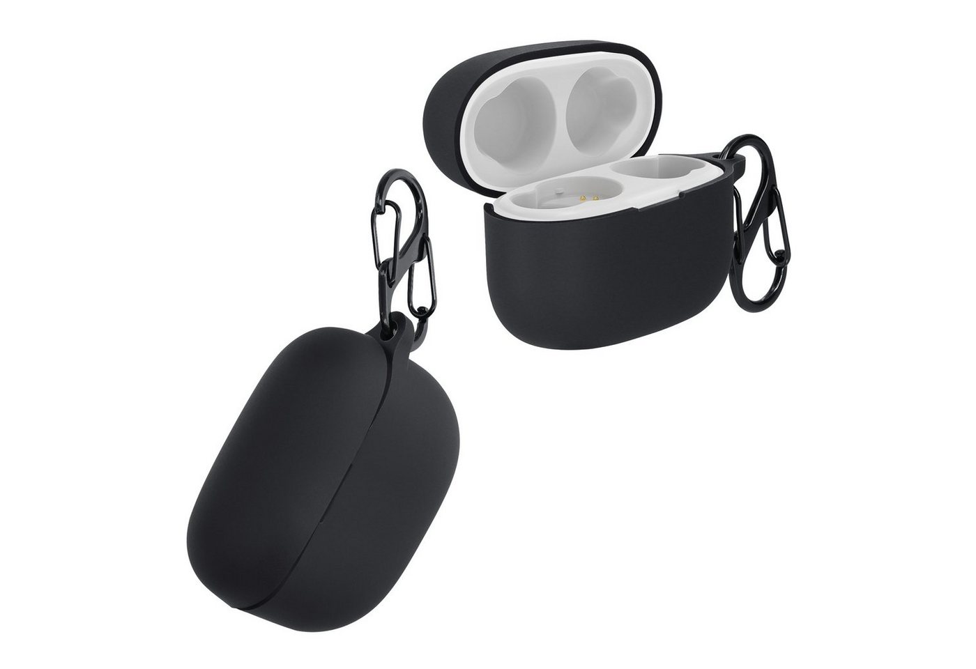kwmobile Kopfhörer-Schutzhülle Hülle für Sony LinkBuds S Kopfhörer, Silikon Schutzhülle Etui Case Cover Schoner in Schwarz von kwmobile