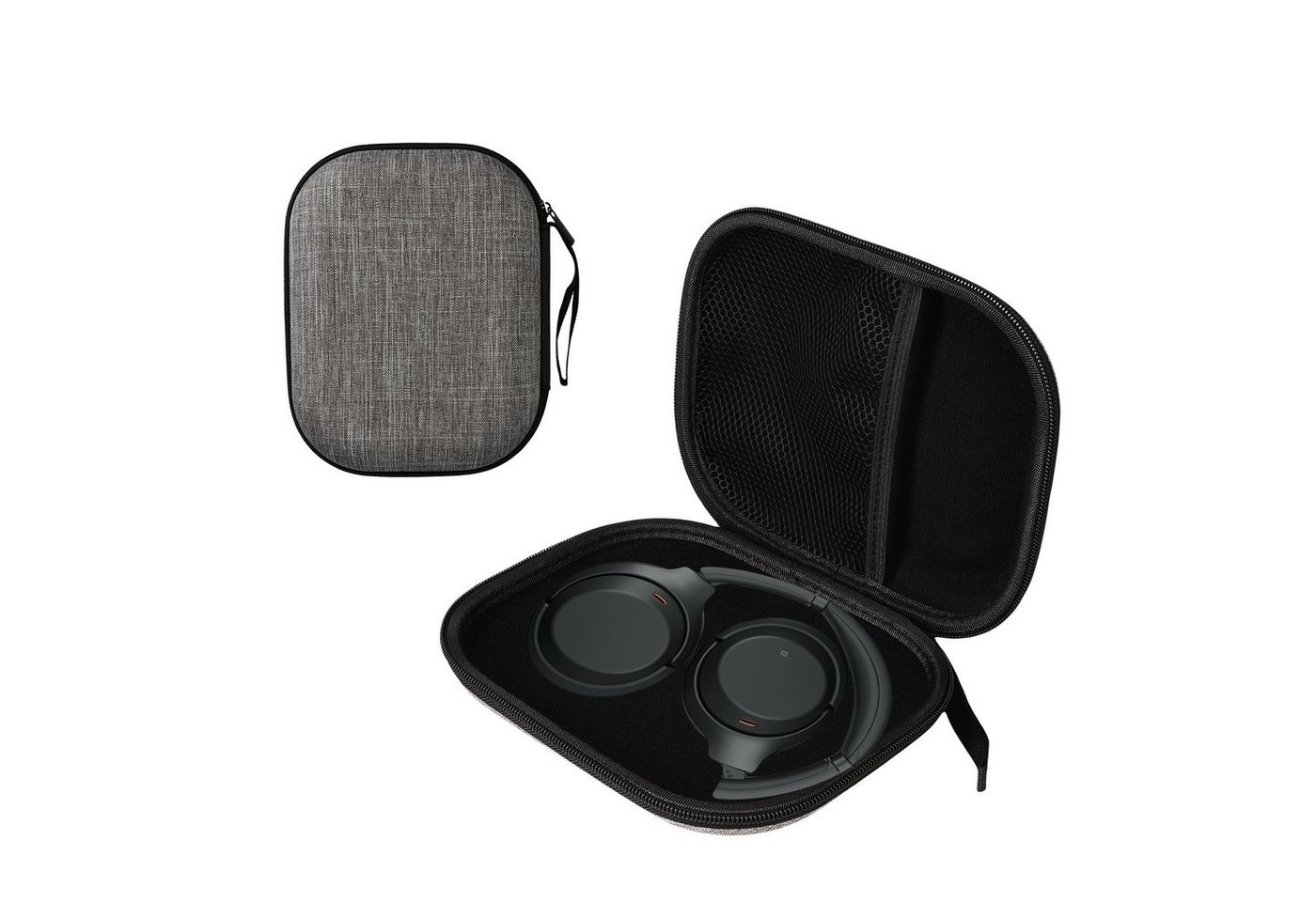 kwmobile Kopfhörer-Schutzhülle Hülle für Sony WH-1000XM3 / WH-1000XM2 / ZX110 / MDR-1000X, Case Kopfhörer Tasche - Kunststoff Tragetasche mit Reißverschluss von kwmobile