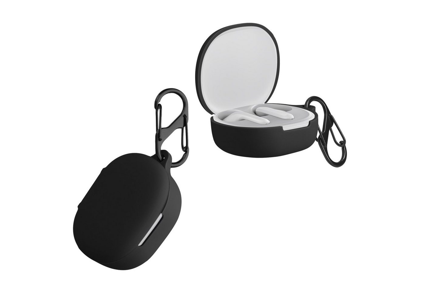 kwmobile Kopfhörer-Schutzhülle Hülle für Xiaomi Redmi Buds 4 Lite Kopfhörer, Silikon Schutzhülle Etui Case Cover Schoner in Schwarz von kwmobile