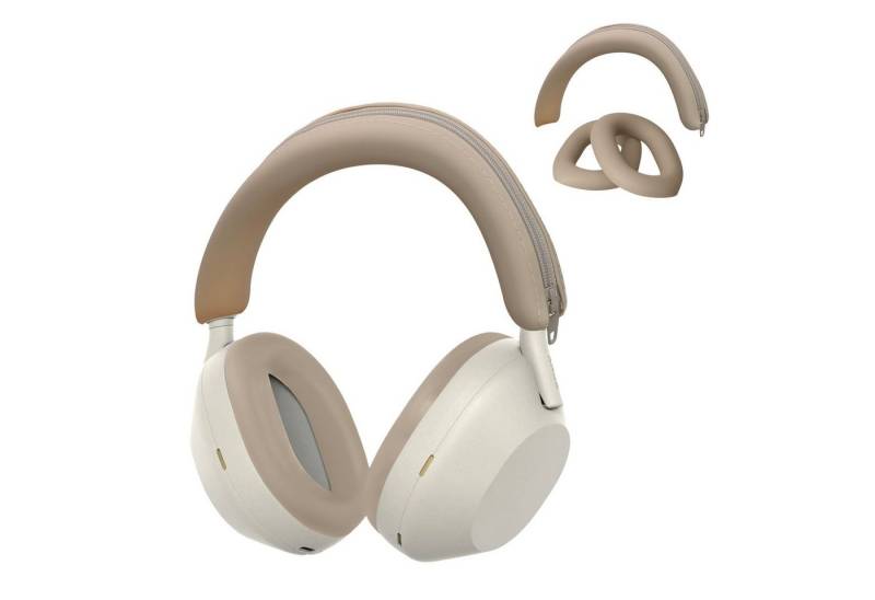 kwmobile Kopfhörer-Schutzhülle Kopfband Abdeckung Ohrpolster Set für Sony WH-1000XM5, Headband Case - Kopfhörer Ersatz Polster - Schutz in Beige von kwmobile