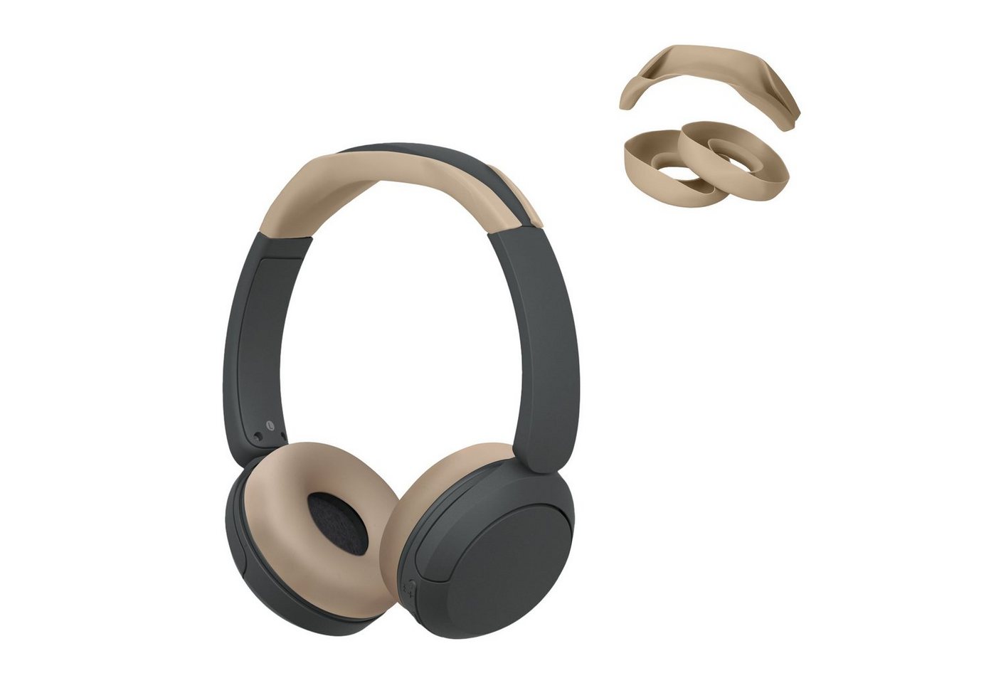 kwmobile Kopfhörer-Schutzhülle Kopfband Abdeckung Ohrpolster Set für Sony WH-CH520, Headband Case - Kopfhörer Ersatz Polster - Schutz in Beige von kwmobile