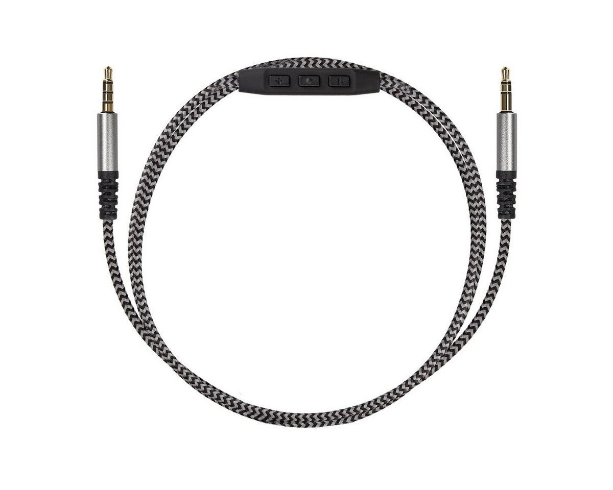 kwmobile Kopfhörerkabel für Over-Ear-Kopfhörer Audio-Kabel, Ersatz Kabel 150 cm Mikrofon Lautstärkeregler - 3.5mm Klinke von kwmobile