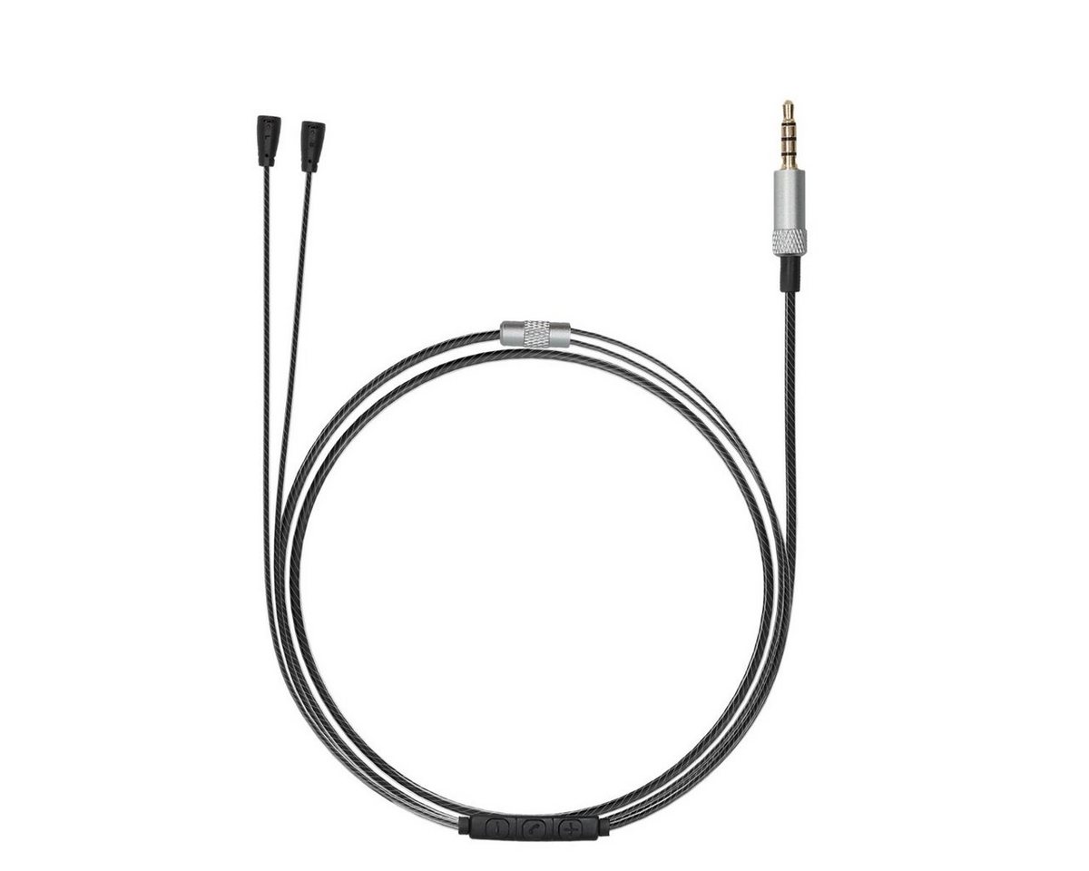 kwmobile Kopfhörerkabel für Sennheiser IE8 / IE80 Audio-Kabel, Ersatz Kabel 120 cm Mikrofon Lautstärkeregler - 3.5mm Klinke von kwmobile