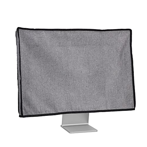 kwmobile Leinen Hülle kompatibel mit 20-22" Monitor - Schutzhülle Staubschutz Abdeckhaube für PC Bildschirm - Computer Screen Cover Staubhaube Haube in Dunkelgrau von kwmobile