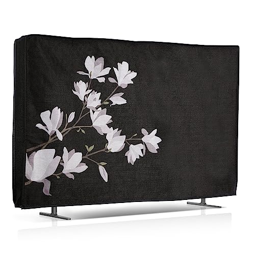 kwmobile Leinen Hülle kompatibel mit 32" TV - Schutzhülle Staubschutz Abdeckhaube für Fernseher - TV Cover Staubhaube Haube - Magnolien kwmobile Leinen Hülle kompatibel mit 32" TV - Schutzhülle Staubschutz Abdeckhaube für Fernseher - TV Cover Staubhaube Haube - Magnolien von kwmobile