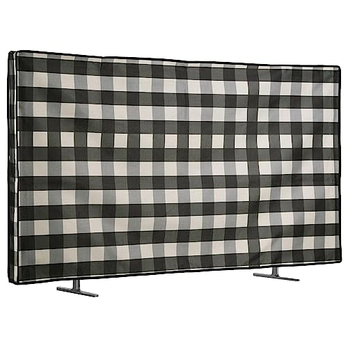 kwmobile Leinen Hülle kompatibel mit 43" TV - Schutzhülle Staubschutz Abdeckhaube für Fernseher - TV Cover Staubhaube Haube - Karo Streifen kwmobile Leinen Hülle kompatibel mit 43" TV - Schutzhülle Staubschutz Abdeckhaube für Fernseher - TV Cover Staubhaube Haube - Karo Streifen von kwmobile