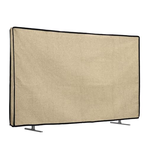 kwmobile Leinen Hülle kompatibel mit 55" TV - Staubschutz Abdeckhaube Schutzhülle für Fernseher - TV Bildschirm Staubhaube Haube in Beige kwmobile Leinen Hülle kompatibel mit 55" TV - Staubschutz Abdeckhaube Schutzhülle für Fernseher - TV Bildschirm Staubhaube Haube in Beige von kwmobile