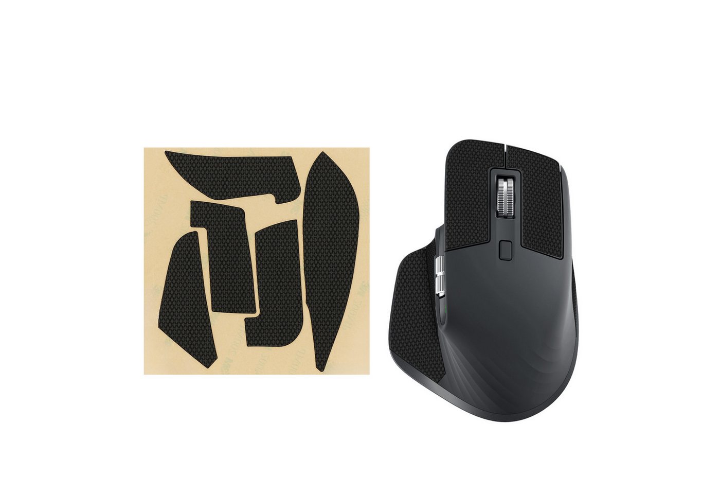 kwmobile Mausfüße Gaming Maus Grip Tape für Logitech MX Master 3S (1-St), Maus Rutschfestes Griffband für PC Maus Schwarz von kwmobile