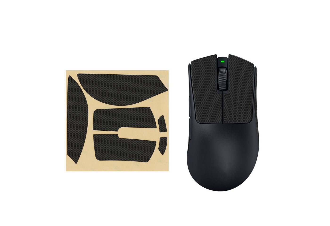 kwmobile Mausfüße Gaming Maus Grip Tape für Razer DeathAdder V3 Pro (1-St), Maus Rutschfestes Griffband für PC Maus Schwarz von kwmobile