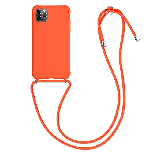 kwmobile Necklace Case kompatibel mit Apple iPhone 11 Pro Max Hülle - Cover mit Kordel zum Umhängen - Silikon Schutzhülle Fruity Orange von kwmobile