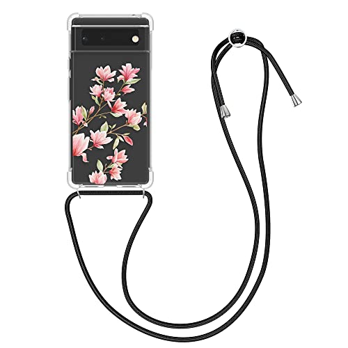 kwmobile Necklace Case kompatibel mit Google Pixel 6 Hülle - Silikon Cover mit Handykette - Rosa Weiß Transparent Magnolien kwmobile Necklace Case kompatibel mit Google Pixel 6 Hülle - Silikon Cover mit Handykette - Rosa Weiß Transparent Magnolien von kwmobile
