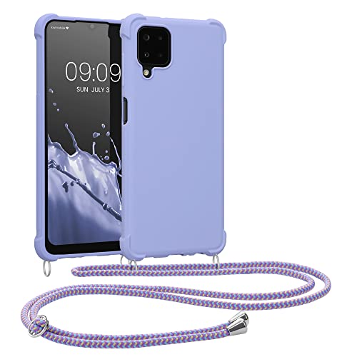 kwmobile Necklace Case kompatibel mit Samsung Galaxy A12 Hülle - Cover mit Kordel zum Umhängen - Silikon Schutzhülle Lavendel von kwmobile