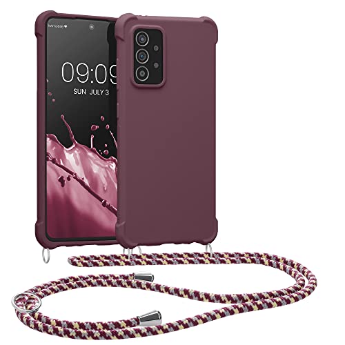 kwmobile Necklace Case kompatibel mit Samsung Galaxy A52 / A52 5G / A52s 5G Hülle - Cover mit Kordel zum Umhängen - Silikon Schutzhülle Bordeaux Violett von kwmobile