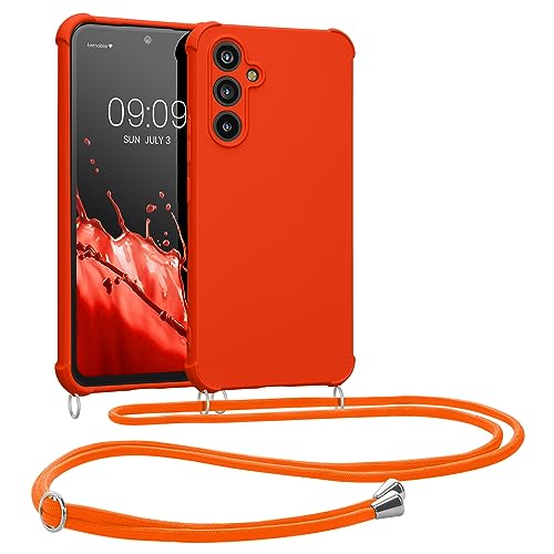 kwmobile Necklace Case kompatibel mit Samsung Galaxy A54 5G Hülle - Cover mit Kordel zum Umhängen - Silikon Schutzhülle Fruity Orange von kwmobile