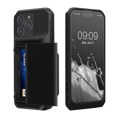 kwmobile Premium Handyhülle kompatibel mit Apple iPhone 15 Pro Max Hülle - Smartphone Schutzhülle mit Kartenfach für bis zu 4 Karten - Schwarz kwmobile Premium Handyhülle kompatibel mit Apple iPhone 15 Pro Max Hülle - Smartphone Schutzhülle mit Kartenfach für bis zu 4 Karten - Schwarz von kwmobile