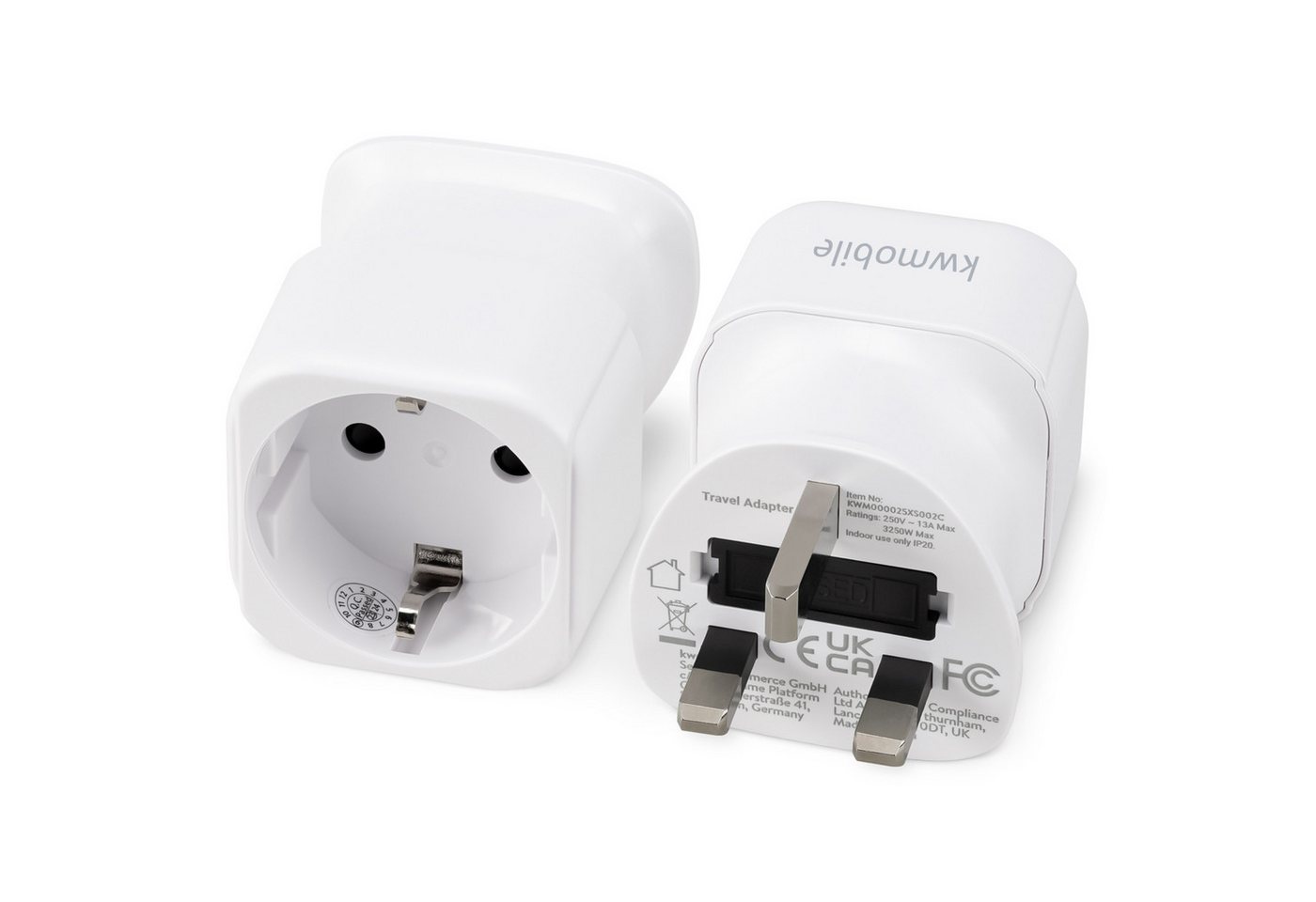 kwmobile Reiseadapter UK - Stromadapter für England - Schuko Stecker Adapter, 7.70 cm kwmobile Reiseadapter UK - Stromadapter für England - Schuko Stecker Adapter, 7.70 cm von kwmobile