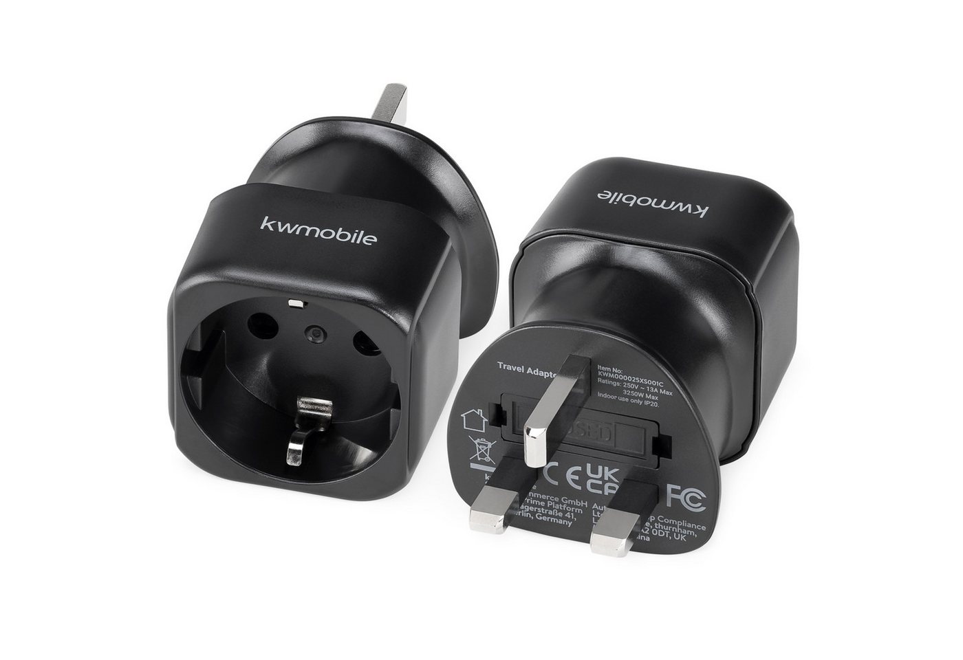 kwmobile Reiseadapter UK - Stromadapter für England - Schuko Stecker Adapter, 7.70 cm kwmobile Reiseadapter UK - Stromadapter für England - Schuko Stecker Adapter, 7.70 cm von kwmobile