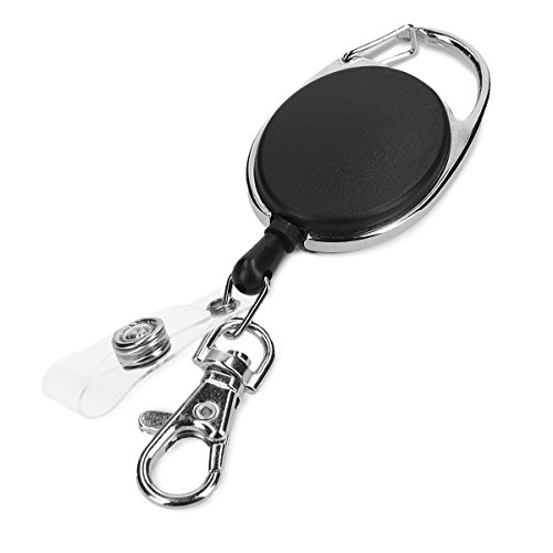 kwmobile Schlüssel Jojo mit Ausweis Clip - Schlüsselanhänger ausziehbar - Kartenhalter Karabiner Anhänger - Schlüsselband mit Karten Halter von kwmobile