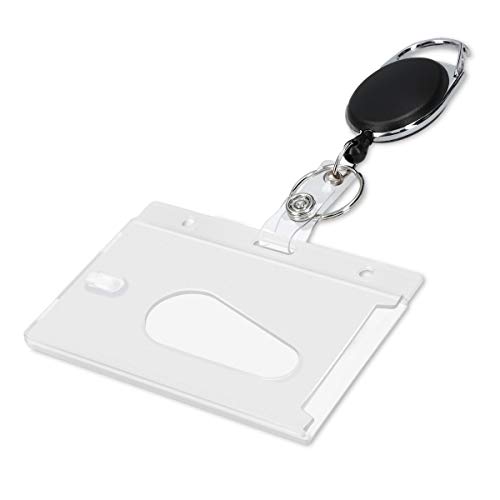 kwmobile Schlüssel Jojo mit Ausweishülle - Schlüsselanhänger Clip ausziehbar - Schlüsselband Kartenhalter Hülle mit Karabiner Anhänger von kwmobile