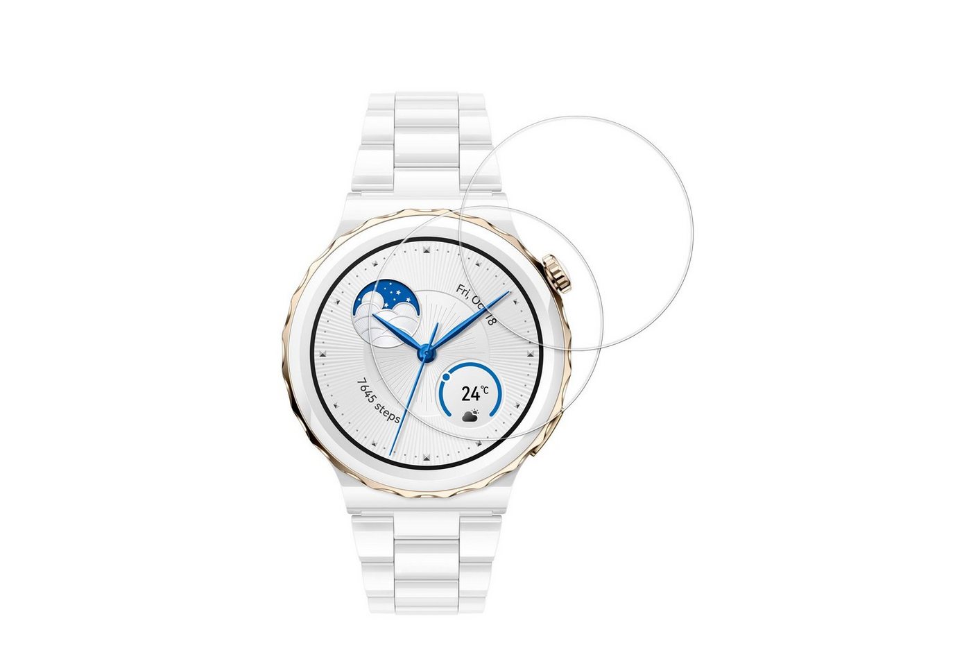 kwmobile Displayschutzfolie 2x Displayschutzglas für Huawei Watch GT 3 Pro (43mm), 1 Stück, 2x Displayschutz-Glas für Huawei Watch GT 3 Pro (43mm) von kwmobile