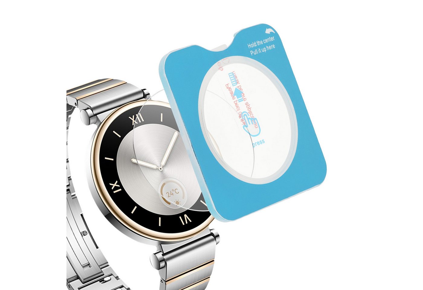 kwmobile Displayschutzfolie 2x Schutzglas für Huawei Watch GT4 41mm Glas Folie, 1 Stück, Smartwatch Displayschutz für Fitness Tracker Transparent von kwmobile