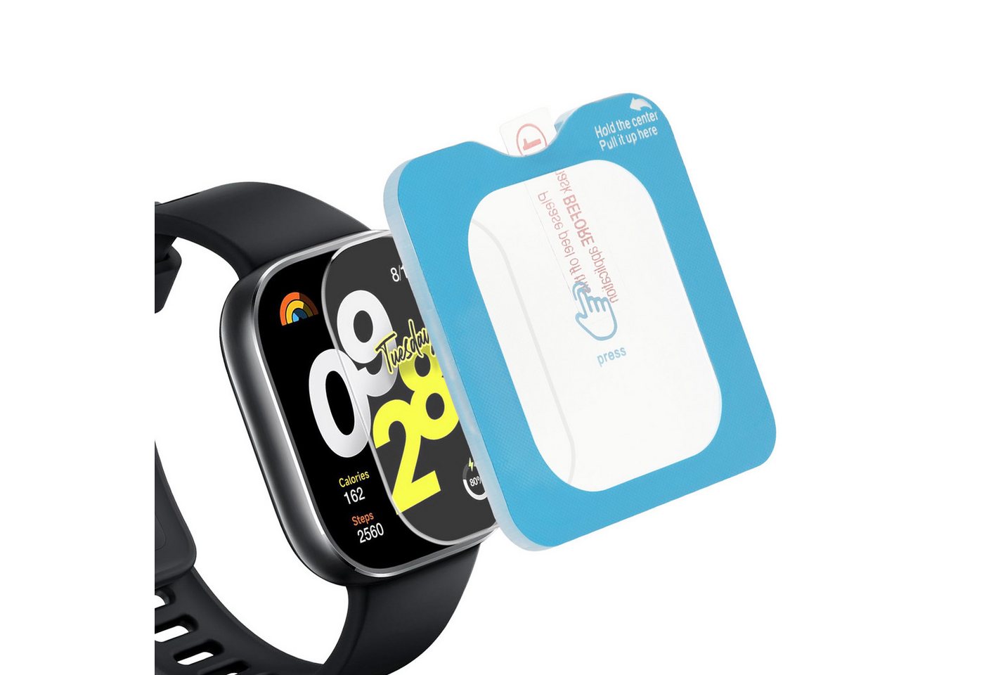 kwmobile Displayschutzfolie 2x Schutzglas für Xiaomi Redmi Watch 4 Glas Folie, 2 Stück, Smartwatch Displayschutz für Fitness Tracker Transparent von kwmobile