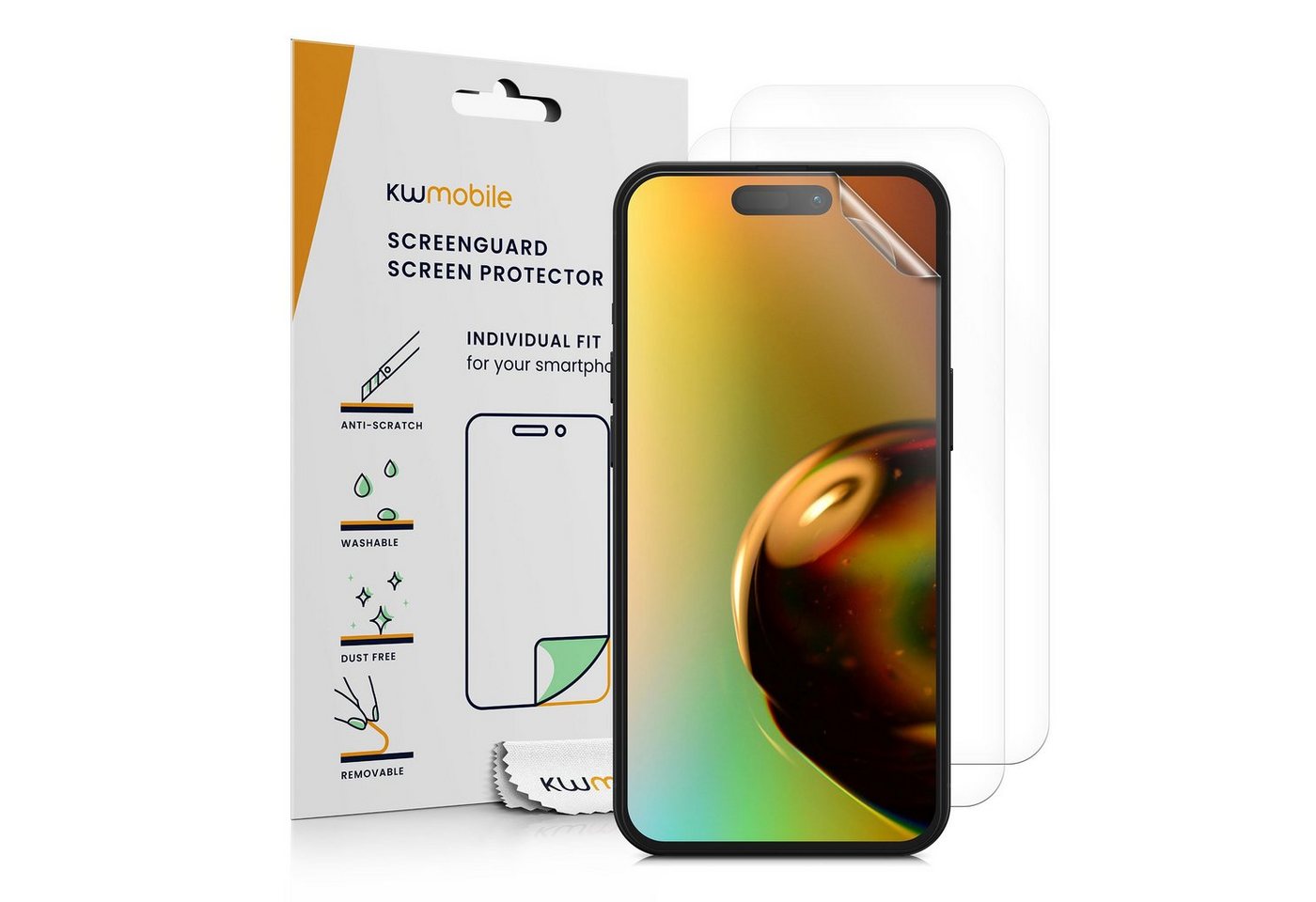 kwmobile Displayschutzfolie 3x Folie, 3 Stück, klare Displayschutzfolie Displayschutz transparent Schutzfolie von kwmobile