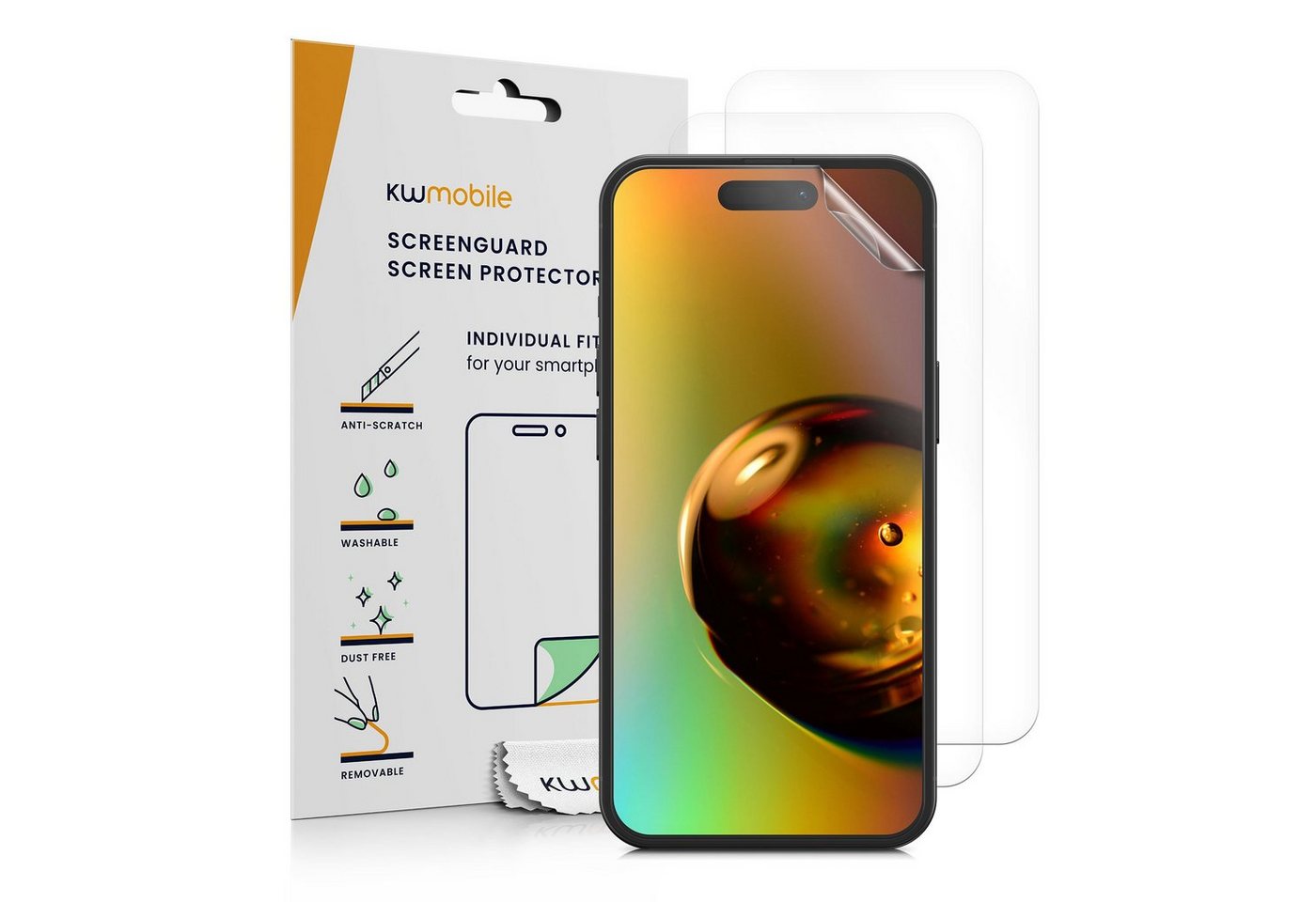 kwmobile Displayschutzfolie 3x Folie, 3 Stück, klare Displayschutzfolie Displayschutz transparent Schutzfolie von kwmobile