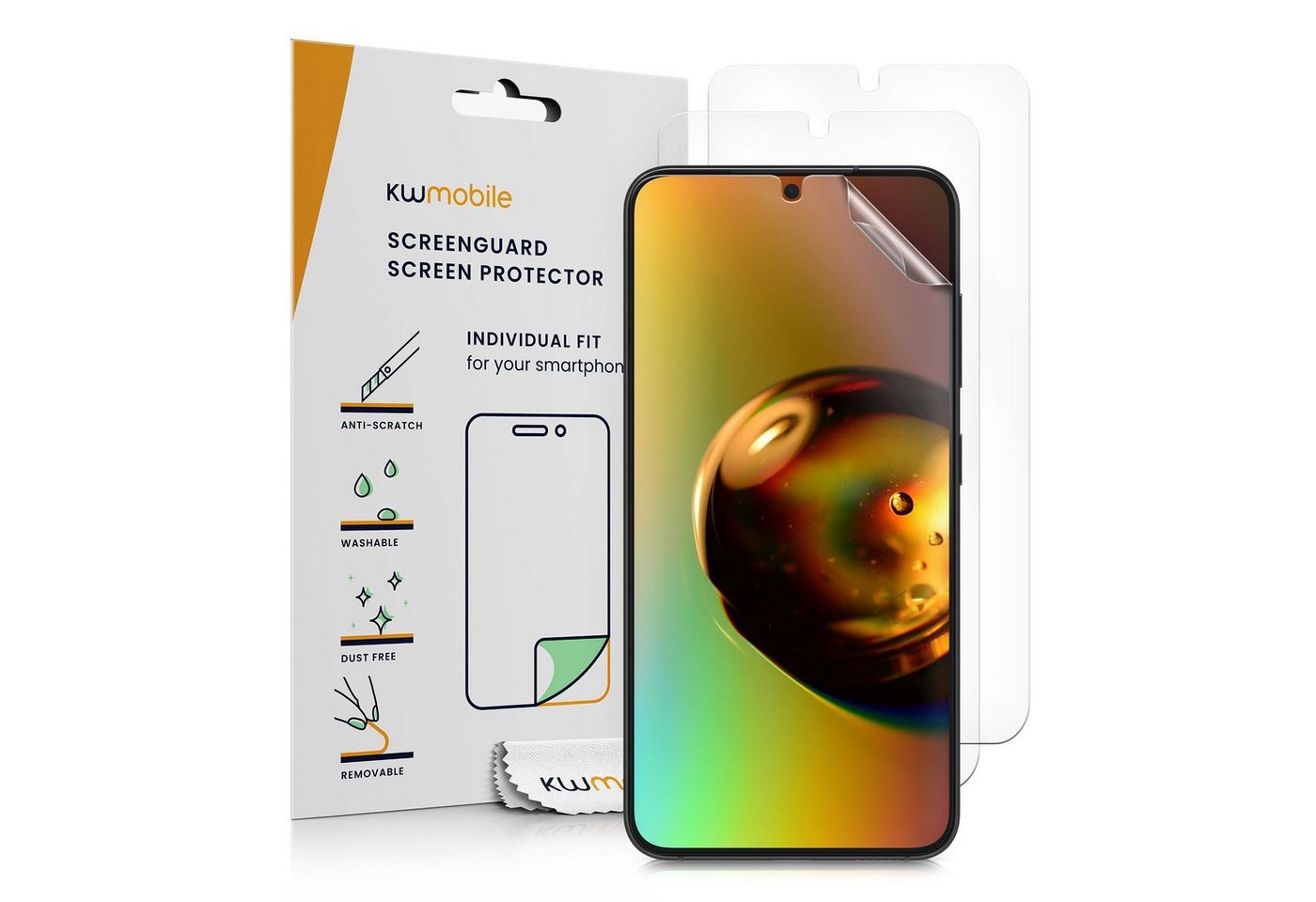 kwmobile Displayschutzfolie 3x Folie, 3 Stück, klare Displayschutzfolie Displayschutz transparent Schutzfolie von kwmobile