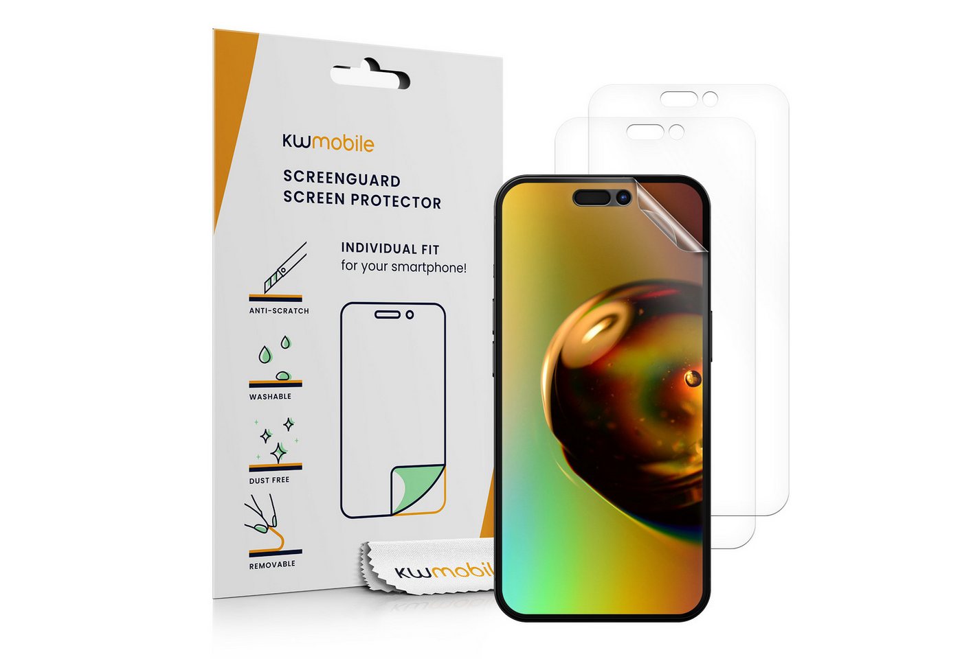 kwmobile Displayschutzfolie 3x Folie, 3 Stück, klare Displayschutzfolie Displayschutz transparent Schutzfolie von kwmobile