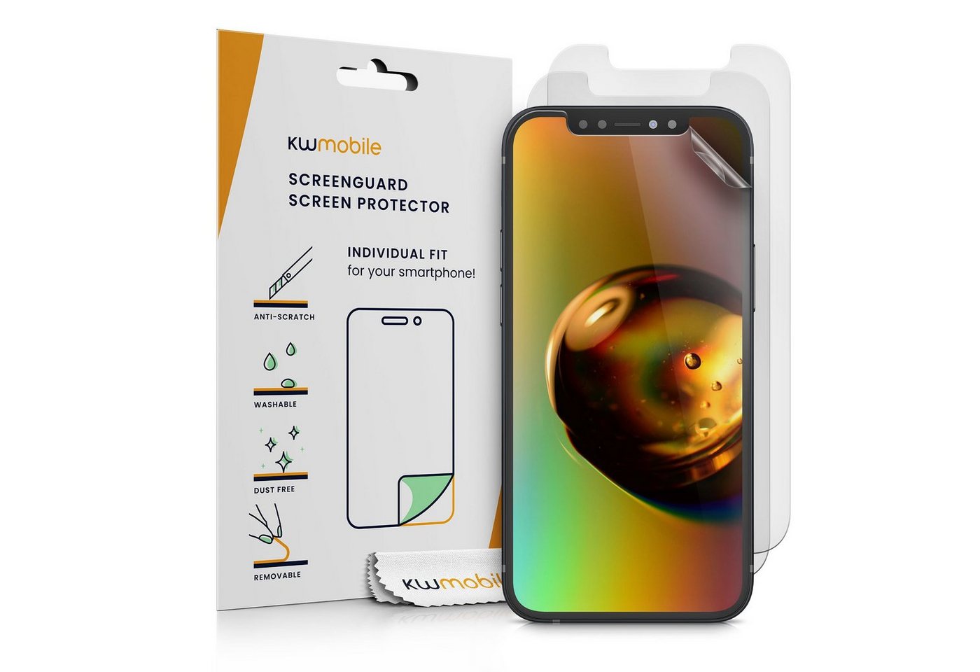 kwmobile Displayschutzfolie 3x Folie matt für Apple iPhone 12 / 12 Pro, 1 Stück, Schutzfolie Anti-Fingerabdruck Displayschutz Displayfolie entspiegelt von kwmobile