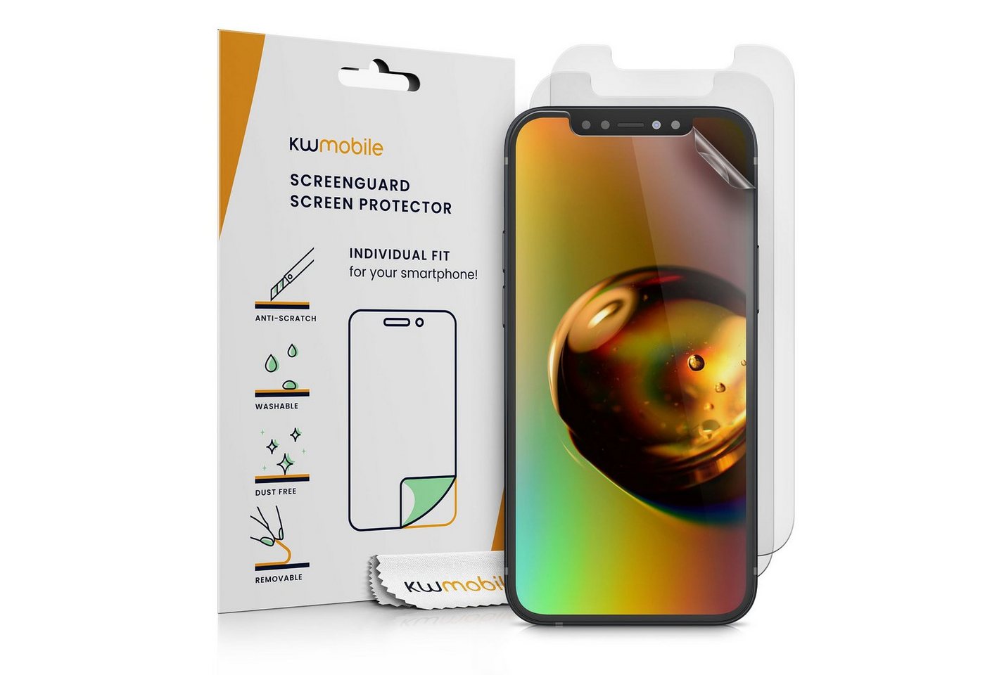 kwmobile Schutzfolie 3x Folie matt für Apple iPhone 12 / 12 Pro, (1-St), Schutzfolie Anti-Fingerabdruck Displayschutz Displayfolie entspiegelt von kwmobile