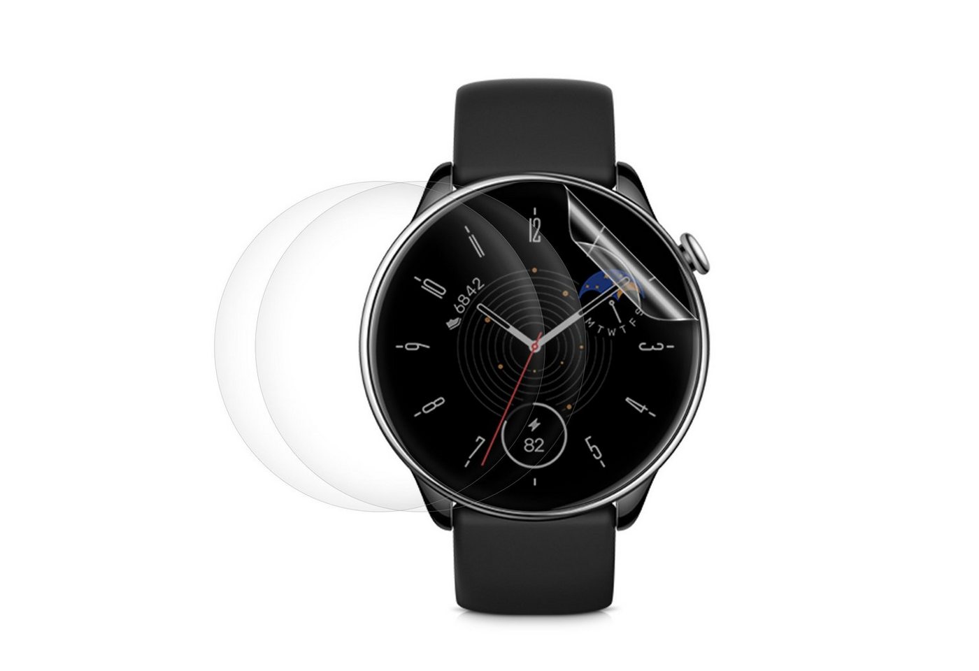 kwmobile Displayschutzfolie 3x Transparente Displayschutzfolie für Huami Amazfit GTR Mini, 3 Stück, Schutzfolie für Fitness Tracker Displayschutz von kwmobile