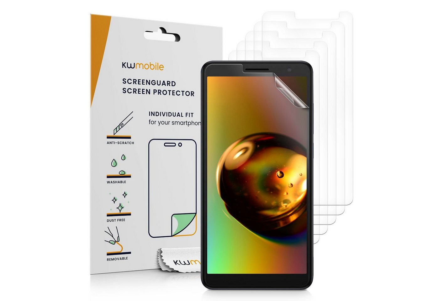 kwmobile Displayschutzfolie 6x Folie, 1 Stück, klare Displayschutzfolie Displayschutz transparent Schutzfolie von kwmobile