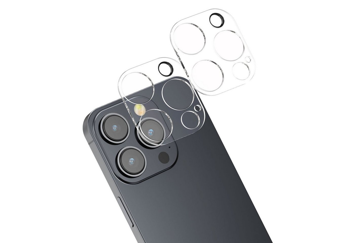 kwmobile Schutzfolie Glas Handy Kameraschutz für Apple iPhone 15 Pro, (1-St), Transparentes Schutzglas Set für Smartphone Kamera von kwmobile