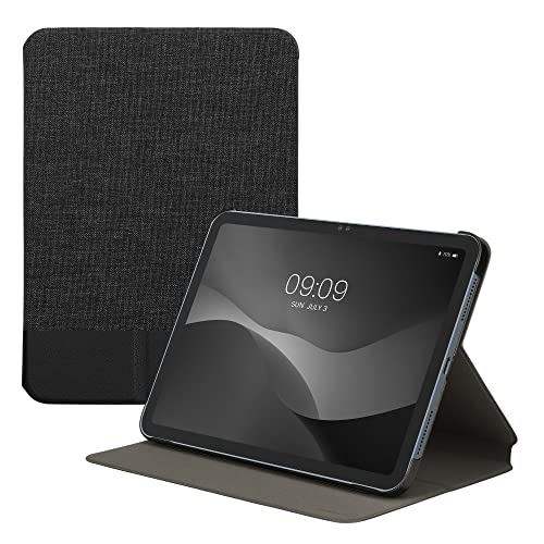 kwmobile Schutzhülle kompatibel mit Apple iPad (2022) - Hülle Slim - Tablet Cover Case mit Ständer Anthrazit Schwarz von kwmobile