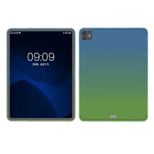 kwmobile Schutzhülle kompatibel mit Apple iPad Pro 13" (2024) - Hülle Silikon - Tablet Cover Case - Zwei Farben Blau Grün Transparent von kwmobile