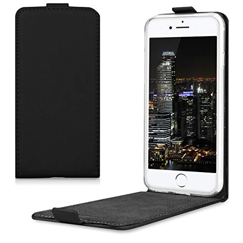 kwmobile Schutzhülle kompatibel mit Apple iPhone SE (2022) / iPhone SE (2020) / iPhone 8 / iPhone 7 - Hülle Handy - Flip Case Handyhülle Schwarz von kwmobile